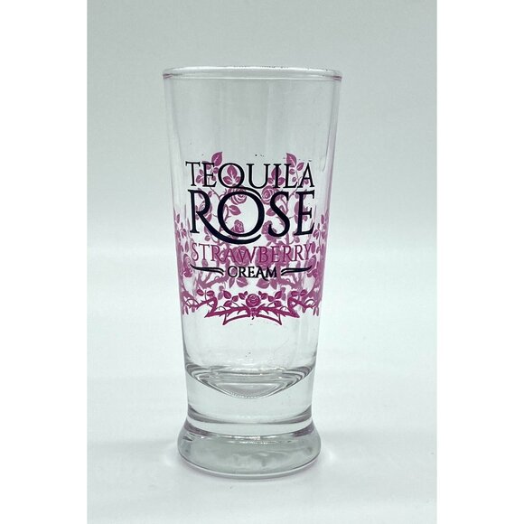 Tequila Rose Strawberry Cream Tall 4.25" Shot Glasses Set Of 4 Black & Rose - Picture 3 of 5